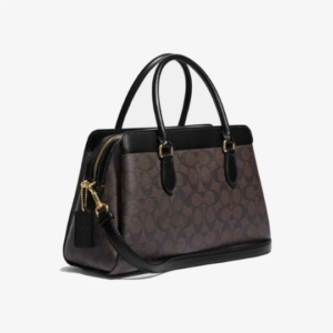 Coach Darcie Carryall Bag in Signature Canvas Brown Black