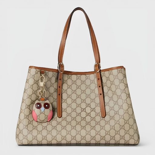 Gucci GG Emblem Large Tote Bag Beige & Brown
