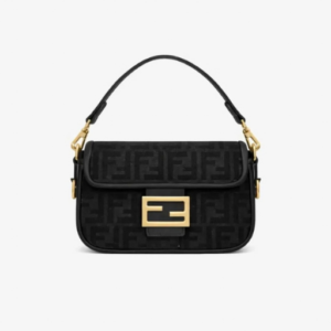 Fendi Baguette Mini FF Jacquard Bag Black