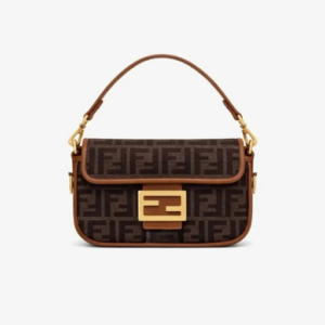 Fendi Baguette Mini FF Jacquard Bag Brown