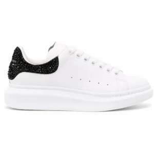 Alexander McQueen Oversized Crystal Heel White Black