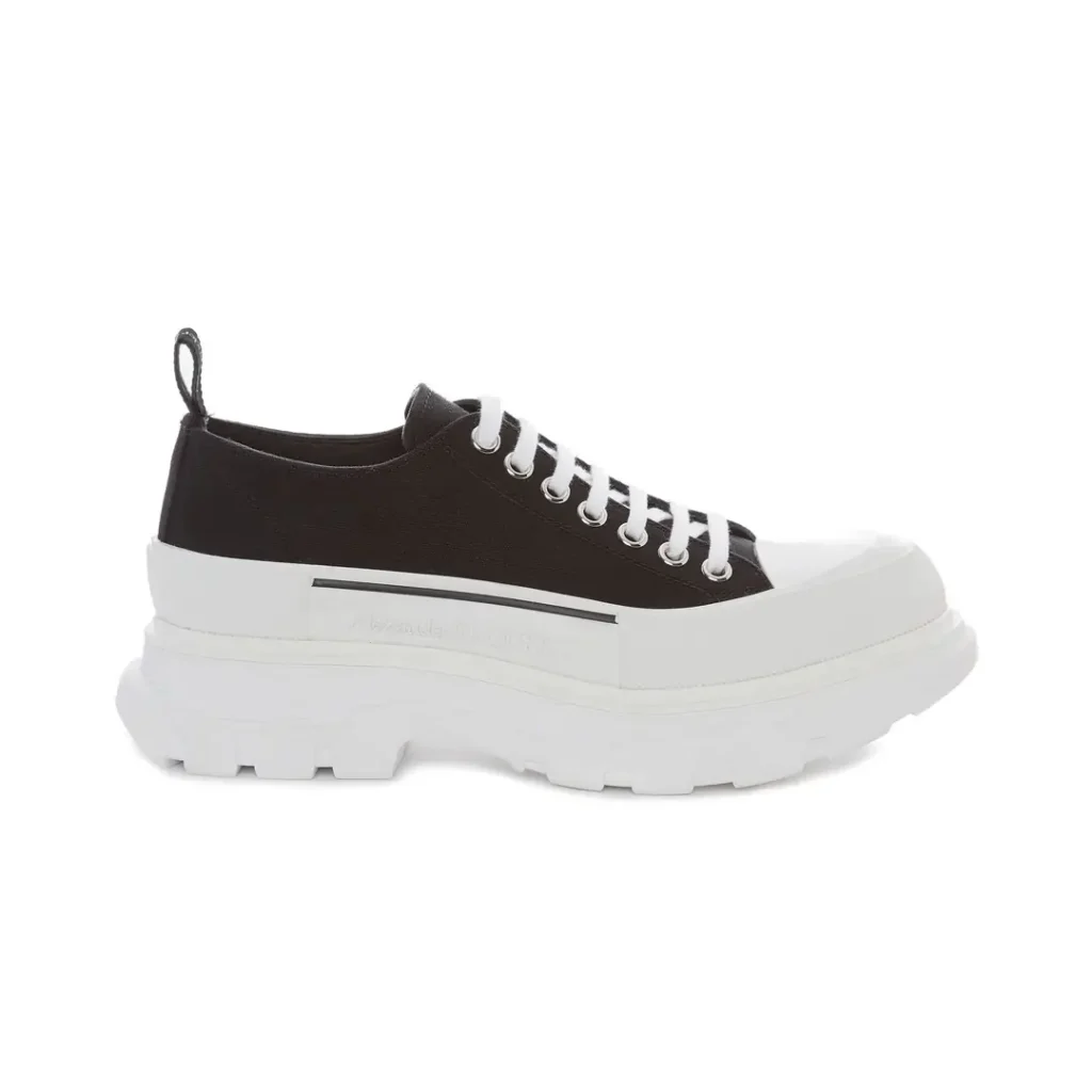 Alexander McQueen Tread Slick Lace Up Black White