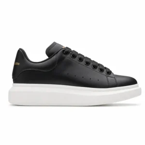Alexander McQueen Oversized Black Gold Logo White Sole