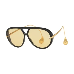 Bottega Veneta BV1273S 003 Black Gold Yellow Güneş Gözlüğü