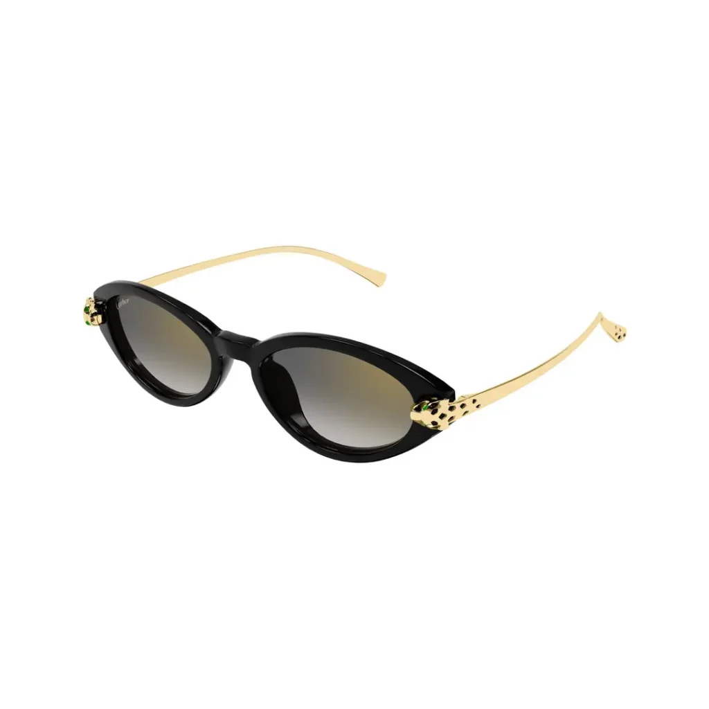 Cartier CT0634S 001 Panthère Black Grey Güneş Gözlüğü