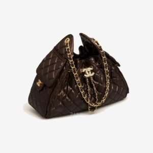 Chanel 25 Drawstring Quilted Çanta Dark Brown