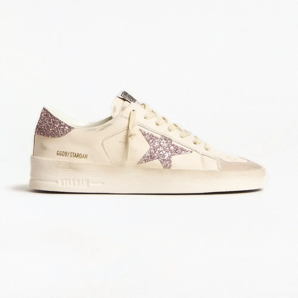 Golden Goose Women's Stardan in Nappa & Suede with Pink Glitter