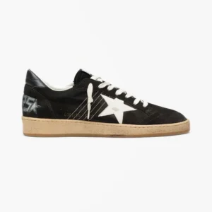 Golden Goose Men's Ball Star in Black Suede with White Leather Star