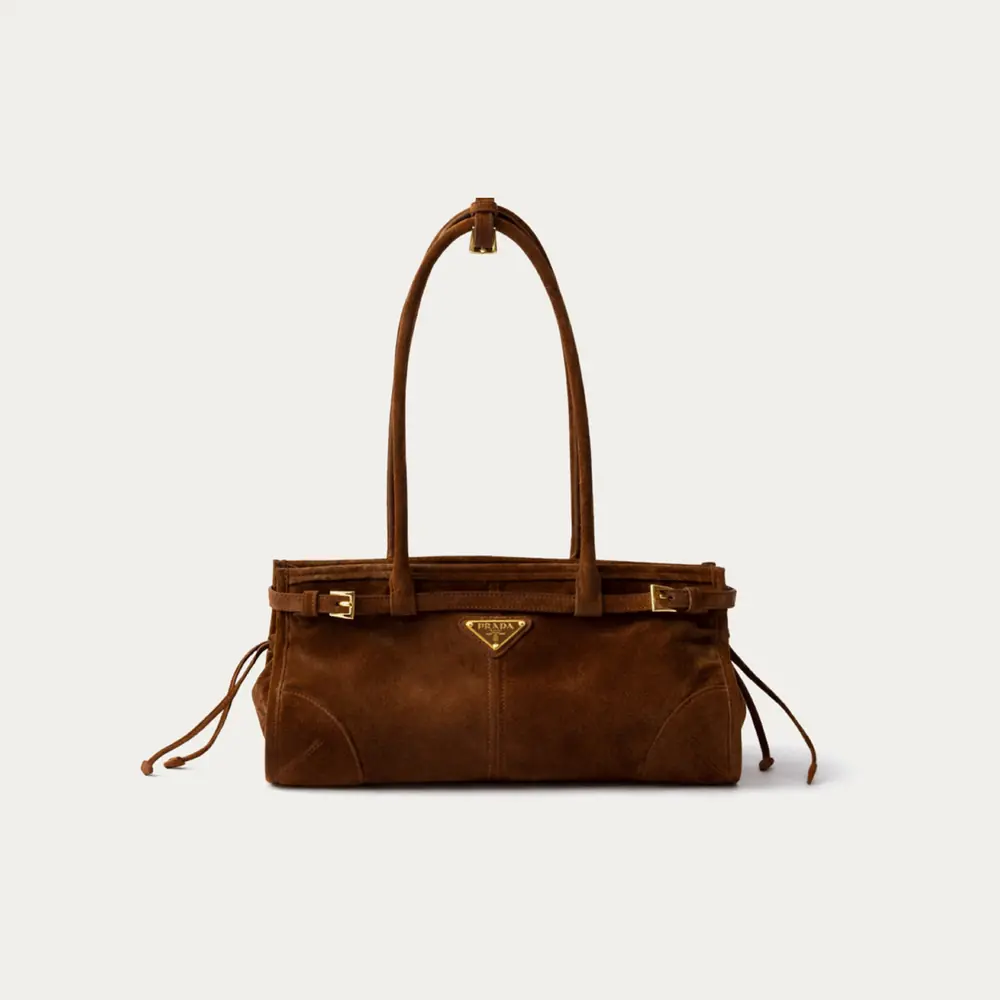 Prada Bonnie Süet Bag Brown
