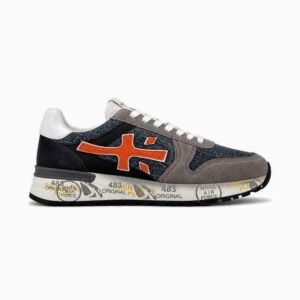 Premiata Men Denim Grey Orange Sneaker