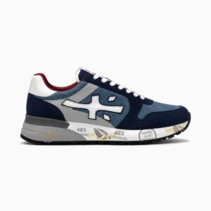 Premiata Men Navy Denim Red Sneaker
